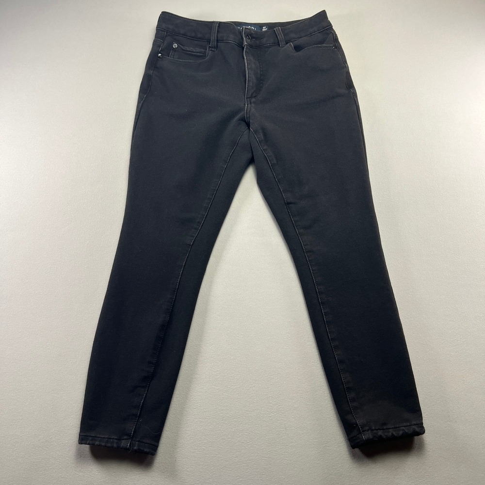 Tahari Skinny Jeans Womens 6P Black Denim Cotton Stretch Mid Rise Street Wear